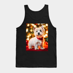 Cute Westie Dog with Christmas Gifts Tank Top